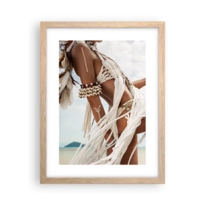 Poster în ramă de stejar deschis - Preoteasa Soarelui - 30x40 cm