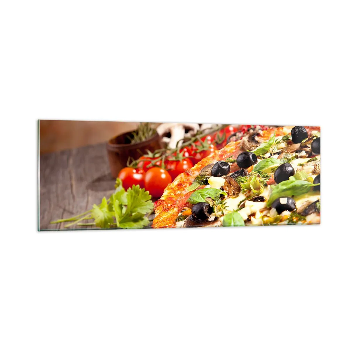 Tablou pe sticlă - Din ingredient teluric - 90x30 cm