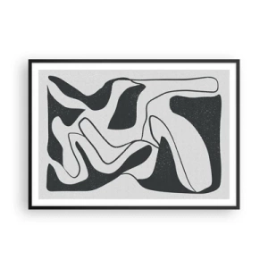 Poster în ramă neagră - Distracție abstractă în labirint - 100x70 cm
