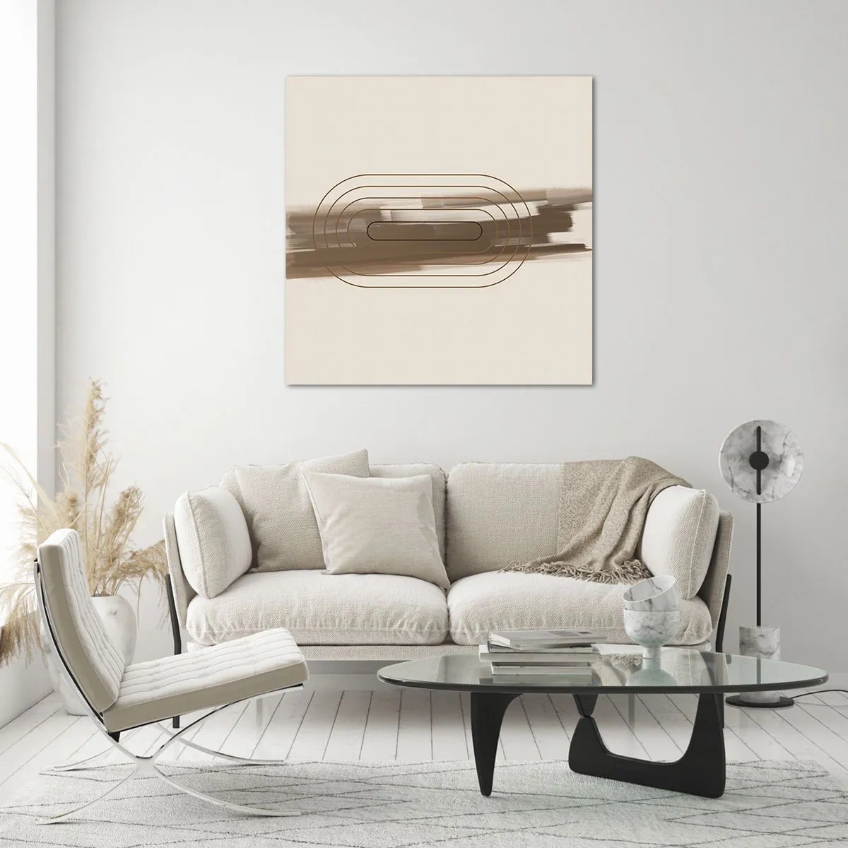 Tablou pe sticlă - O adiere de gri - 40x40 cm