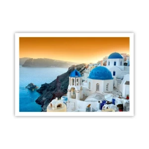 Poster - Santorini - îmbrățișat de stânci - 100x70 cm