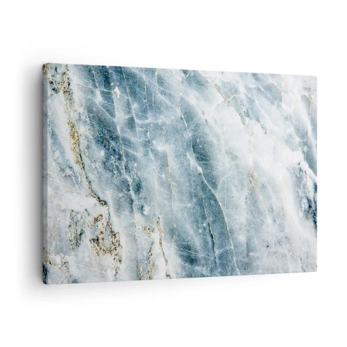 Tablou pe pânză Canvas - Textură de marmură în nuanțe de albastru și alb - 70x50cm - Lumea de gheață - Decorațiune modernă pentru perete pentru living și dormitor ARTTOR