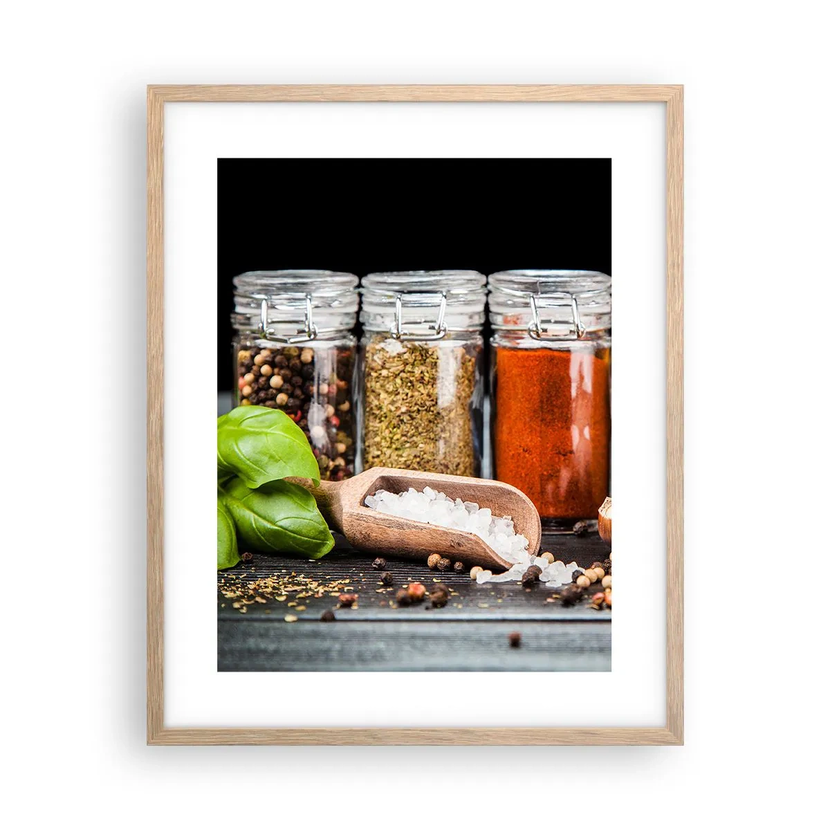 Poster în ramă de stejar deschis - Pentru a da un gust vieții - 40x50 cm