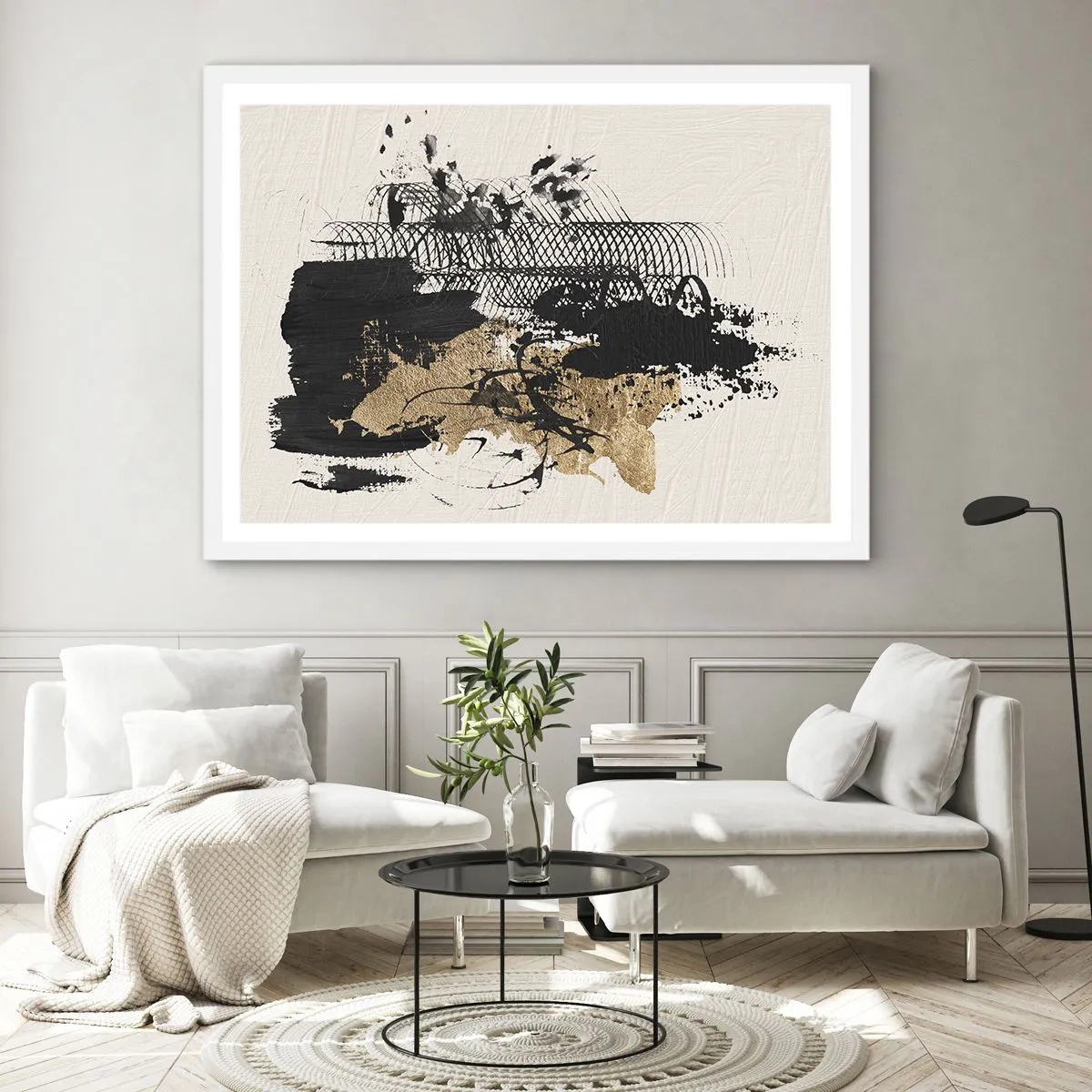 Poster în ramă albă - Compoziție cu pasiune - 40x30 cm