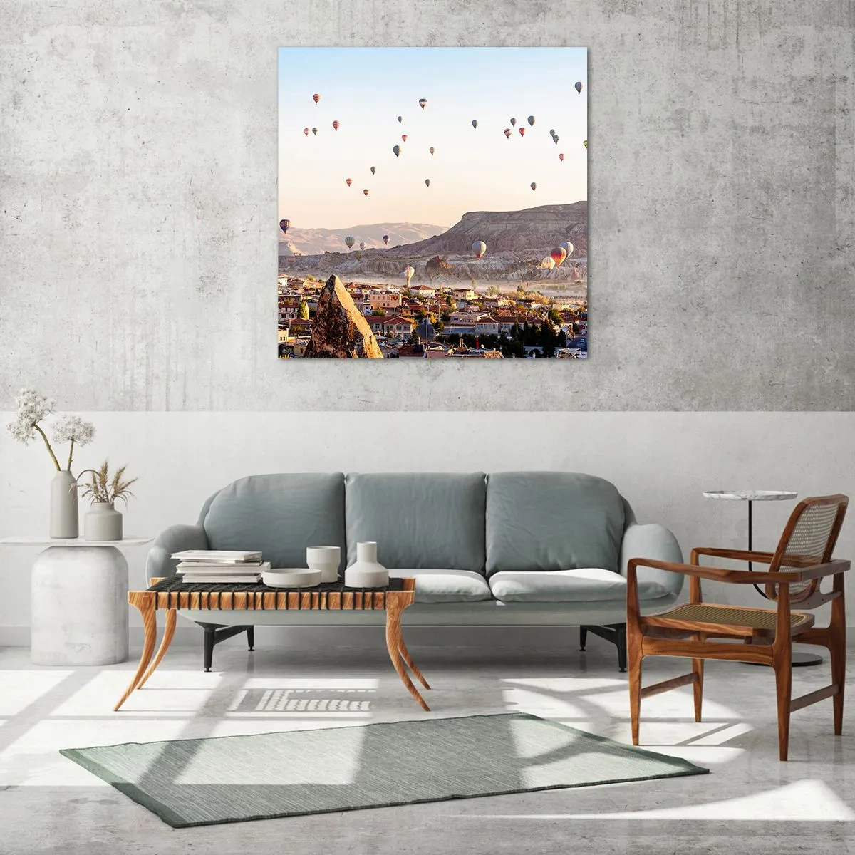 Tablou pe sticlă - Ca niște nave pe cer - 70x70 cm