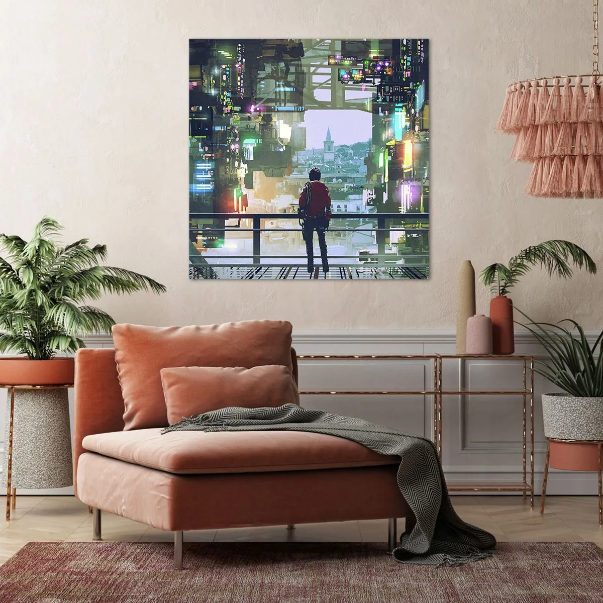 Tablou pe pânză - Două lumi - 70x70 cm