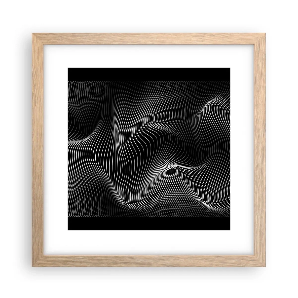 Poster în ramă de stejar deschis - Dansul luminii în spațiu - 30x30 cm