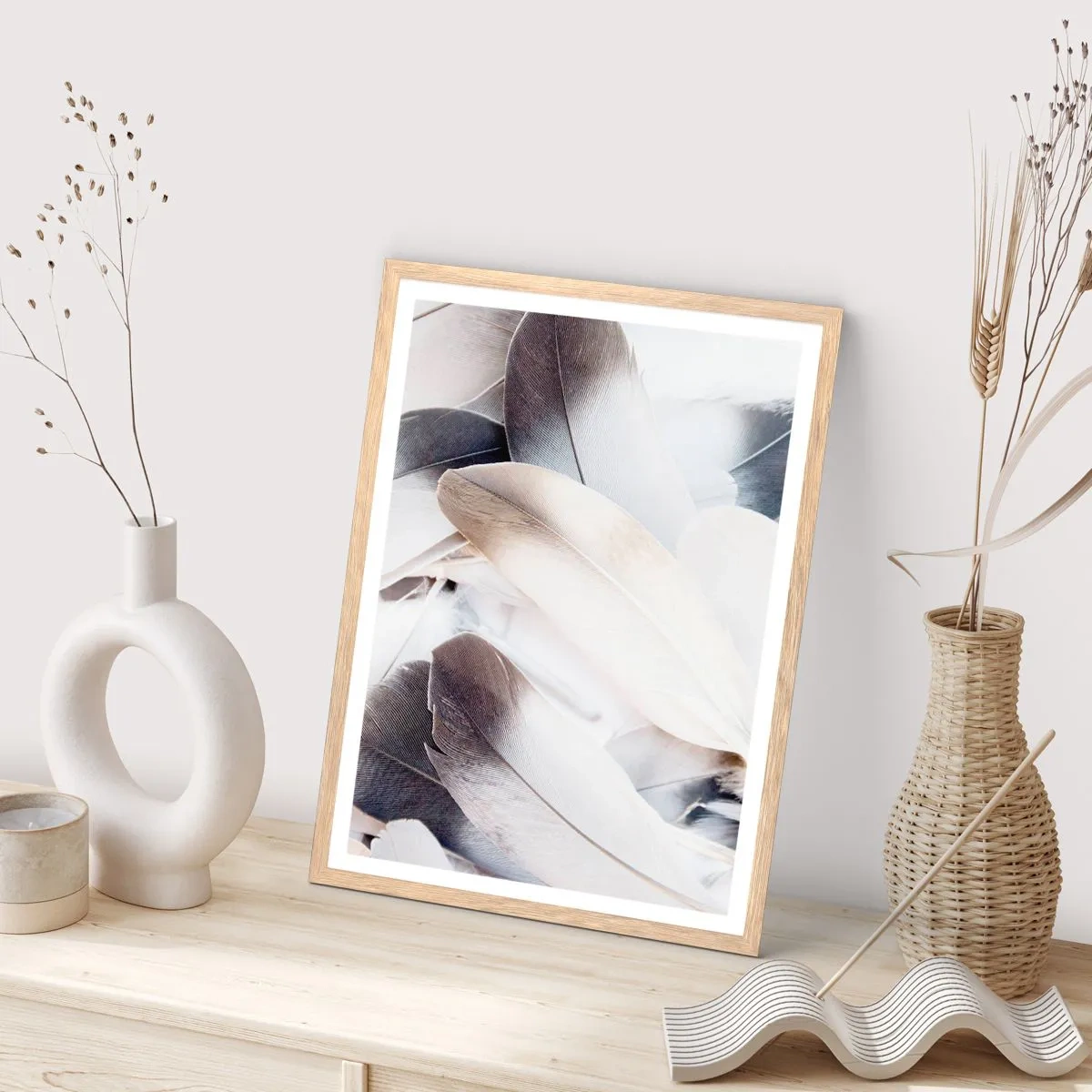 Poster în ramă de stejar deschis - Aproape angelice - 40x50 cm