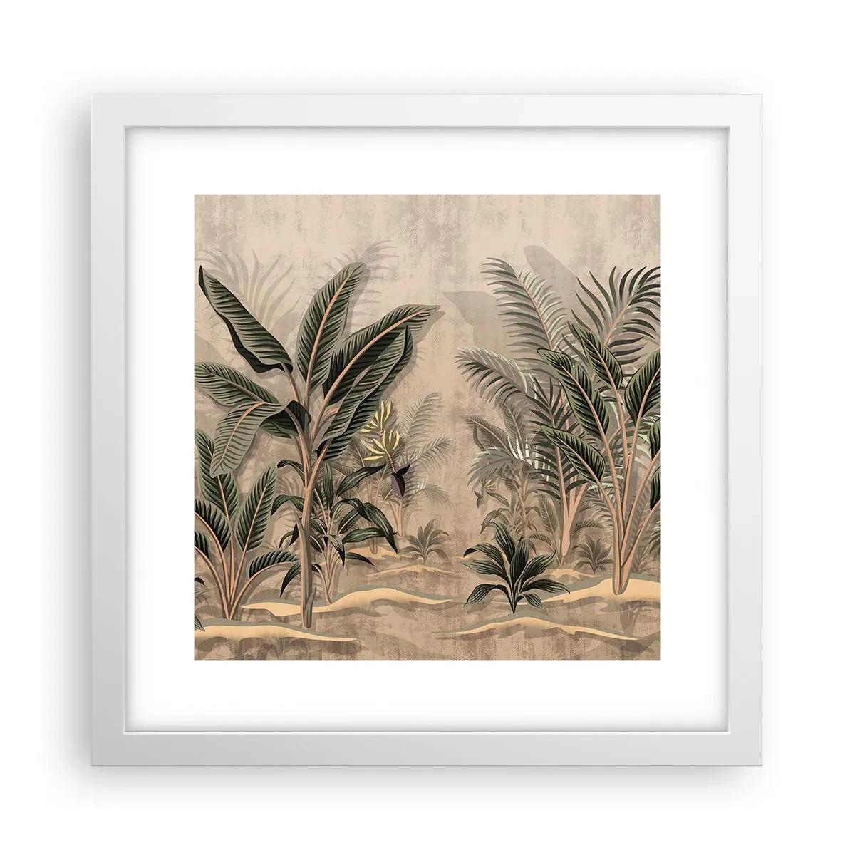 Poster în ramă albă - Gravură în stil colonial - 30x30 cm