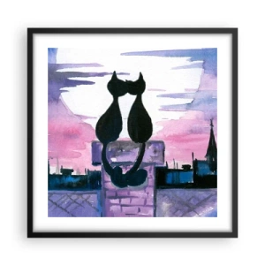 Poster în ramă neagră - Rendez-vous sub lună - 50x50 cm