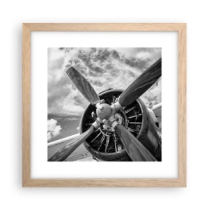 Poster în ramă de stejar deschis - Cuceritorul cerului - 30x30 cm