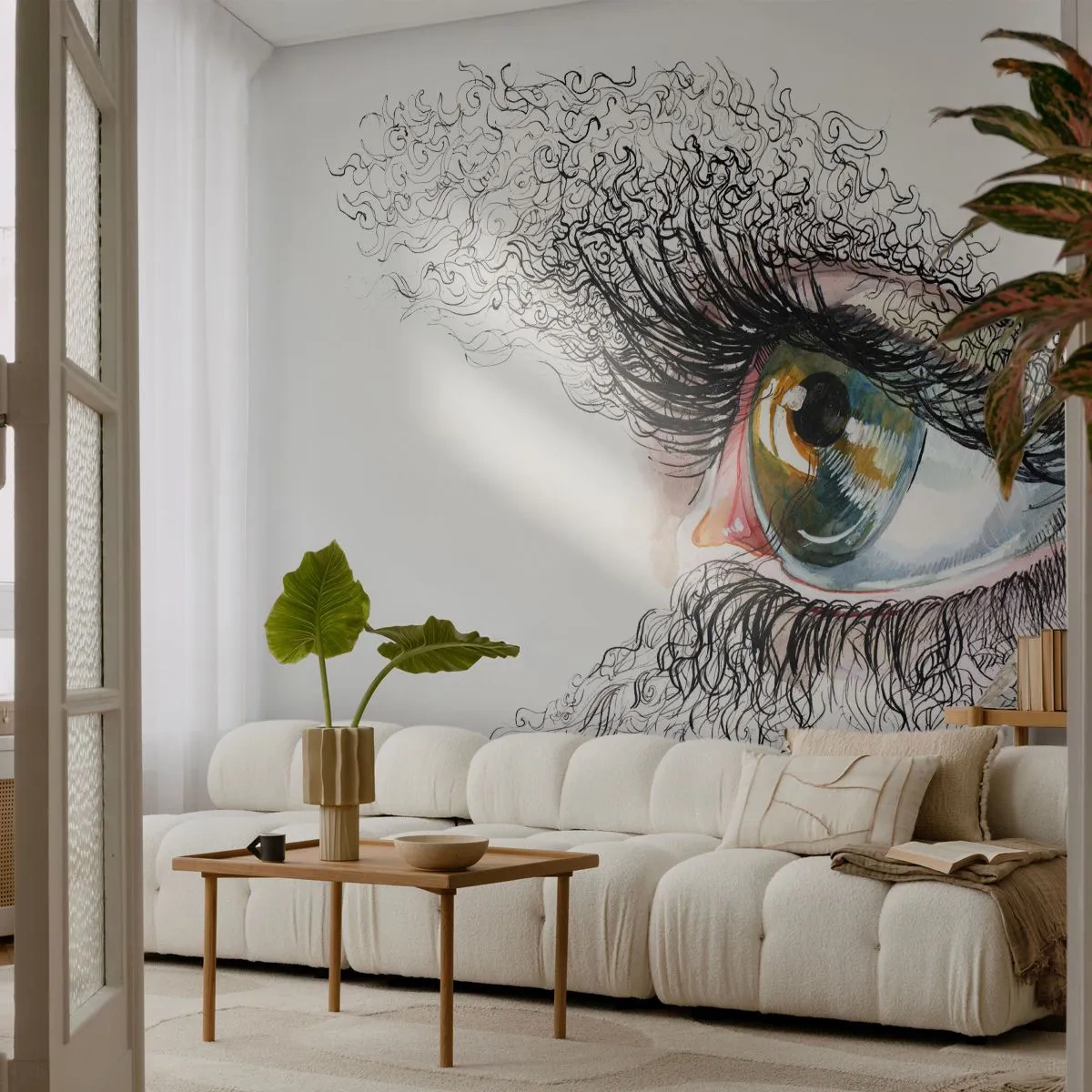 Tapet Autoadeziv Deluxe Sticker - Privește direct în suflet - Abstracția, Grafică, Ochi - 250x175 cm