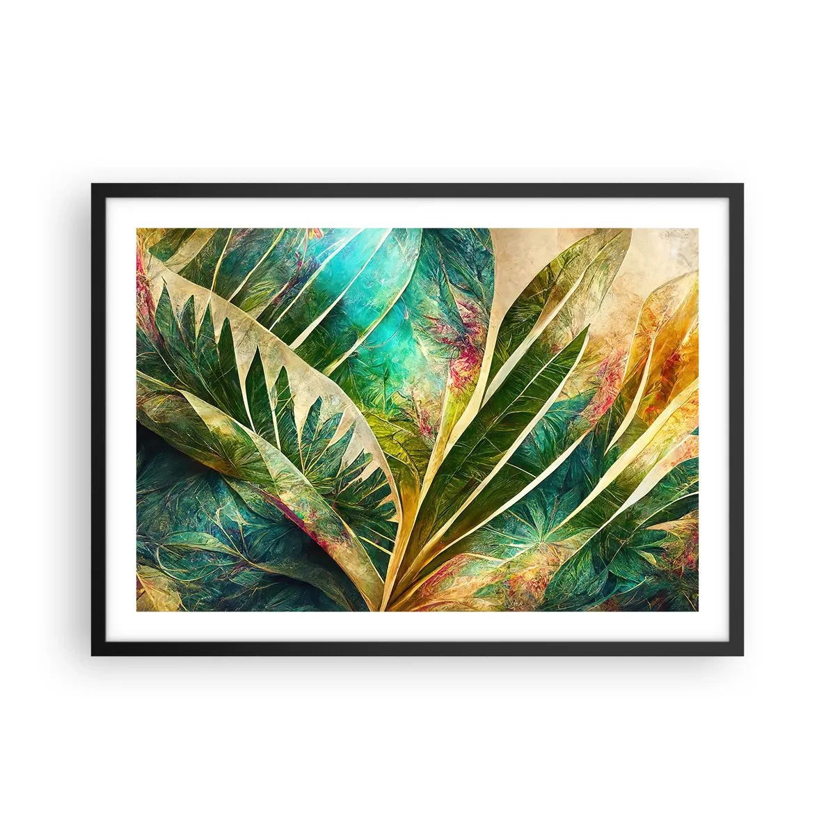 Poster în ramă neagră - Culorile tropicelor - 70x50 cm