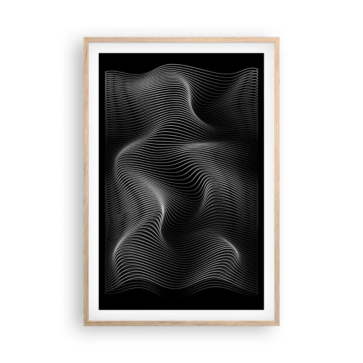 Poster în ramă de stejar deschis - Dansul luminii în spațiu - 61x91 cm