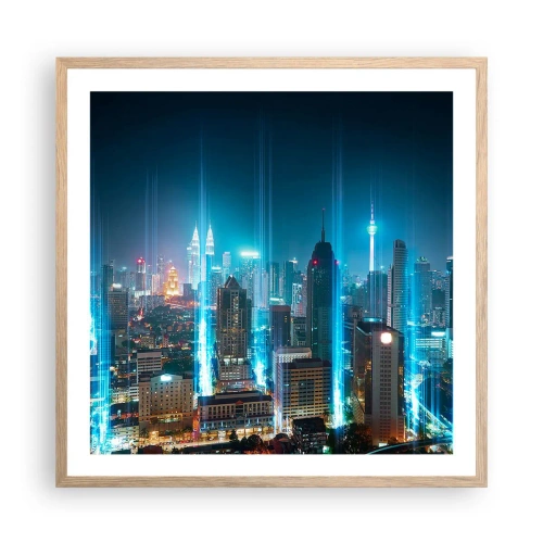 Poster în ramă de stejar deschis - Prin Berlin spre cer - 60x60 cm