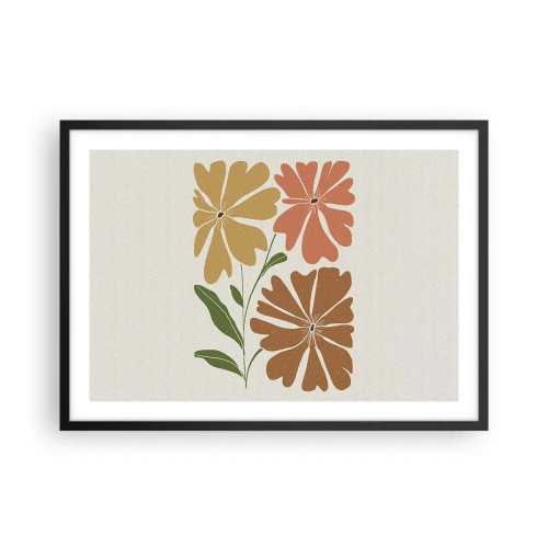 Poster în ramă neagră - Natură și geometrie - 70x50 cm