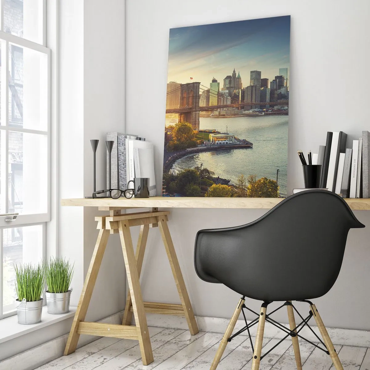 Tablou pe sticlă - Zorii metropolitani - 50x70 cm