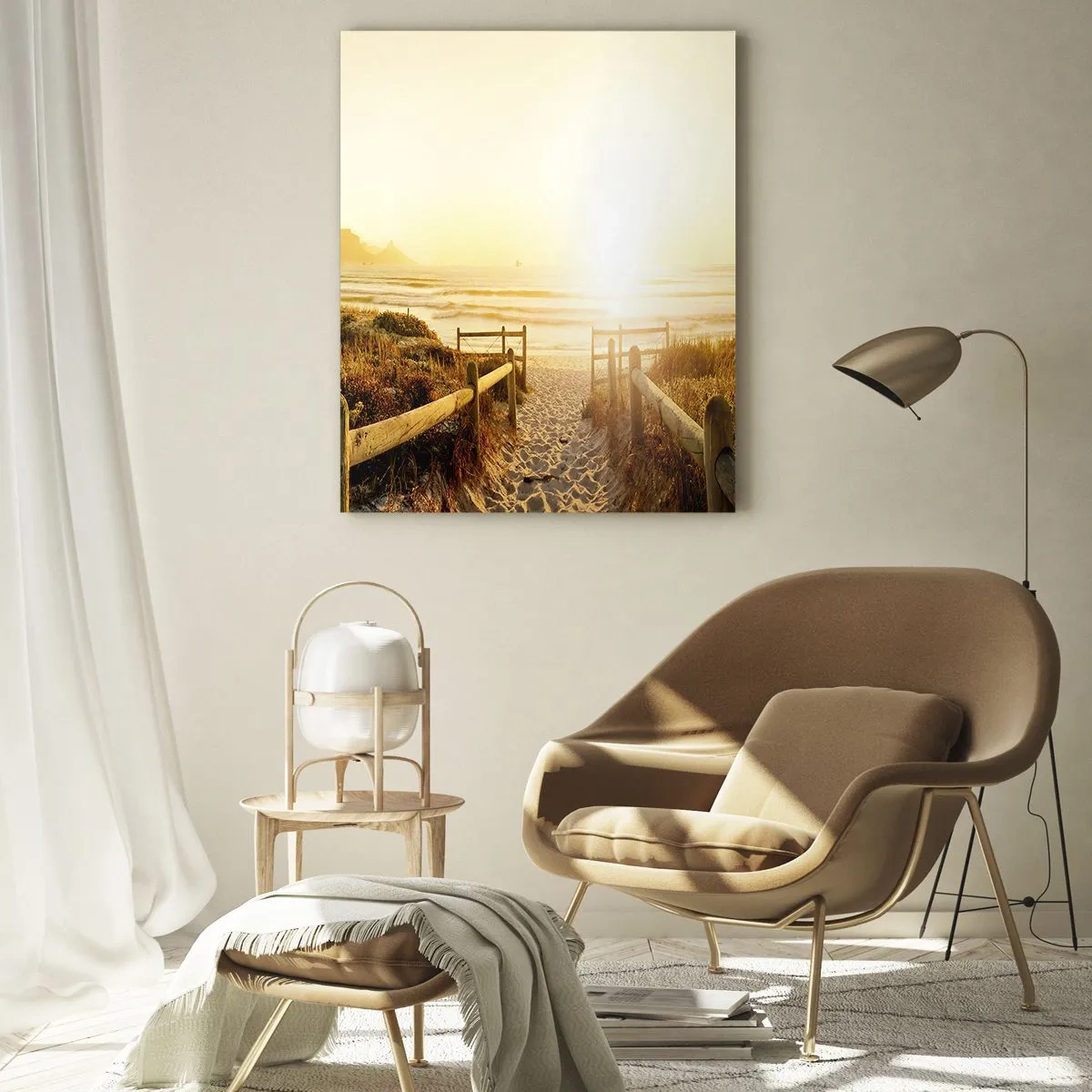 Tablou pe sticlă - Prin dune spre soare - 50x70 cm