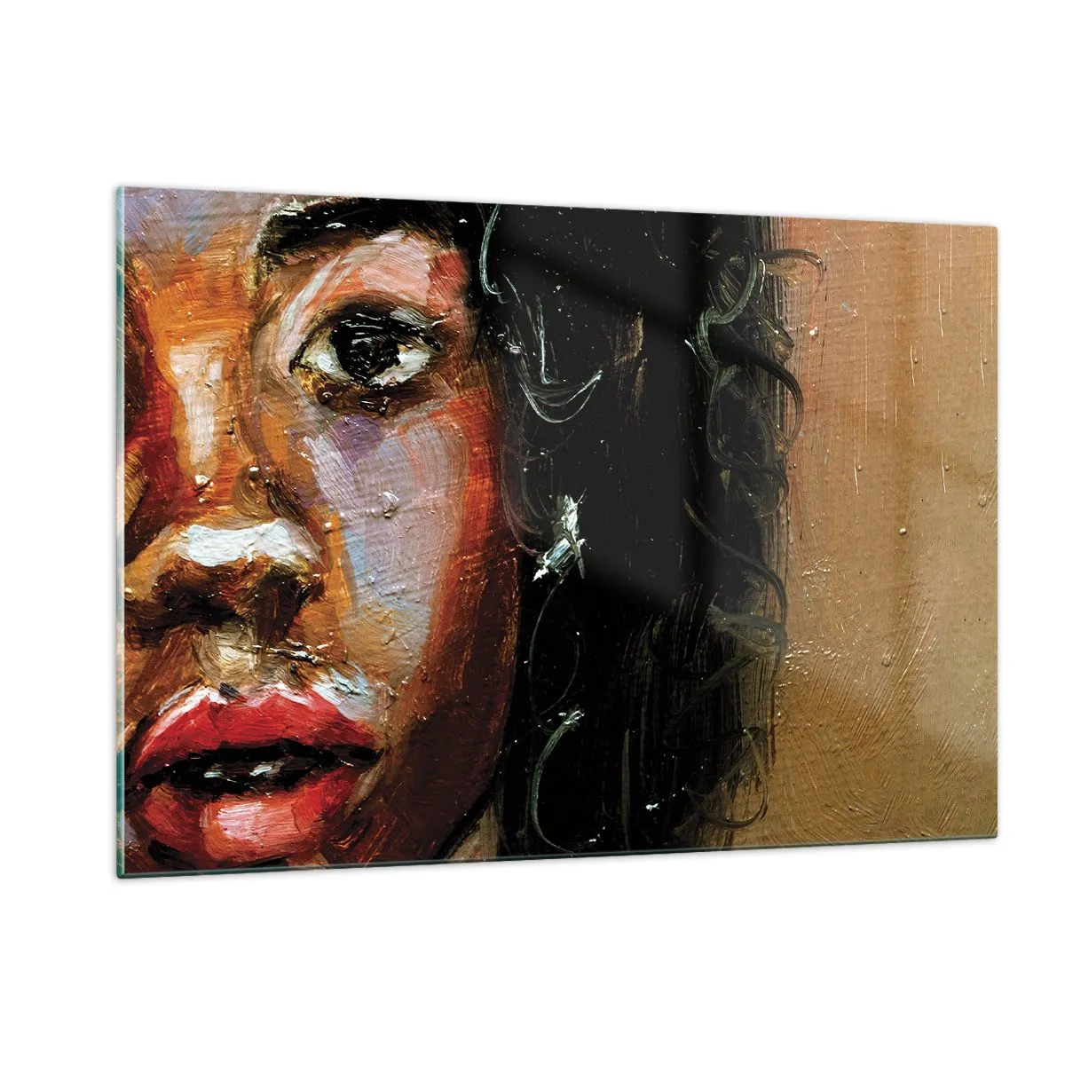 Tablou pe sticlă - Negru și strălucire - 120x80 cm