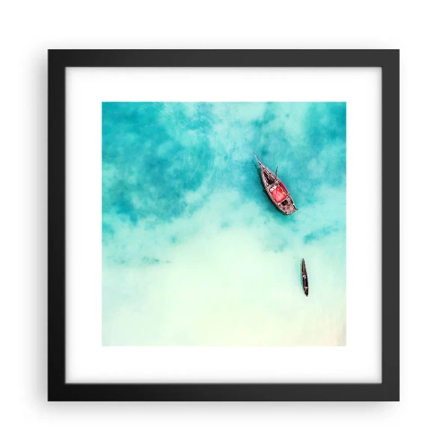 Poster în ramă neagră - Pe plajele din Zanzibar, când apele în exces... - 30x30 cm