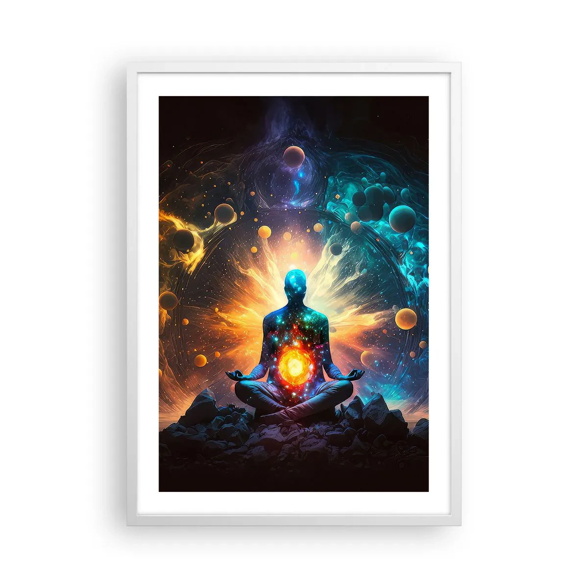 Poster în ramă albă - Liniște cosmică - 50x70 cm