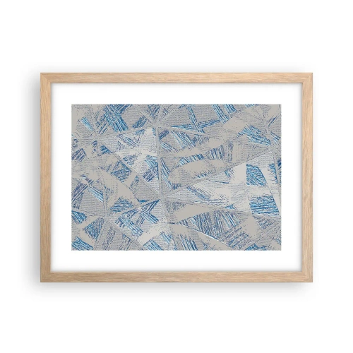 Poster în ramă de stejar deschis - Într-un labirint de gri-albastru - 40x30 cm