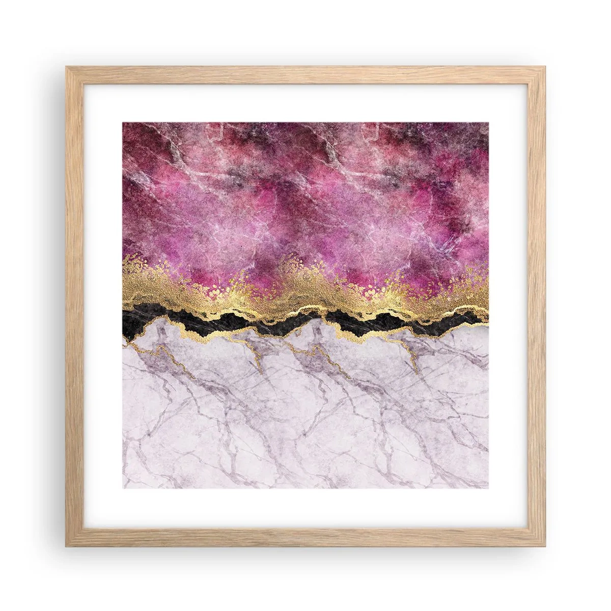 Poster în ramă de stejar deschis - La graniță - 40x40 cm