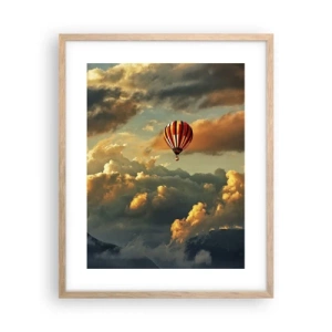 Poster în ramă de stejar deschis - Zbor pentru că vreau - 40x50 cm