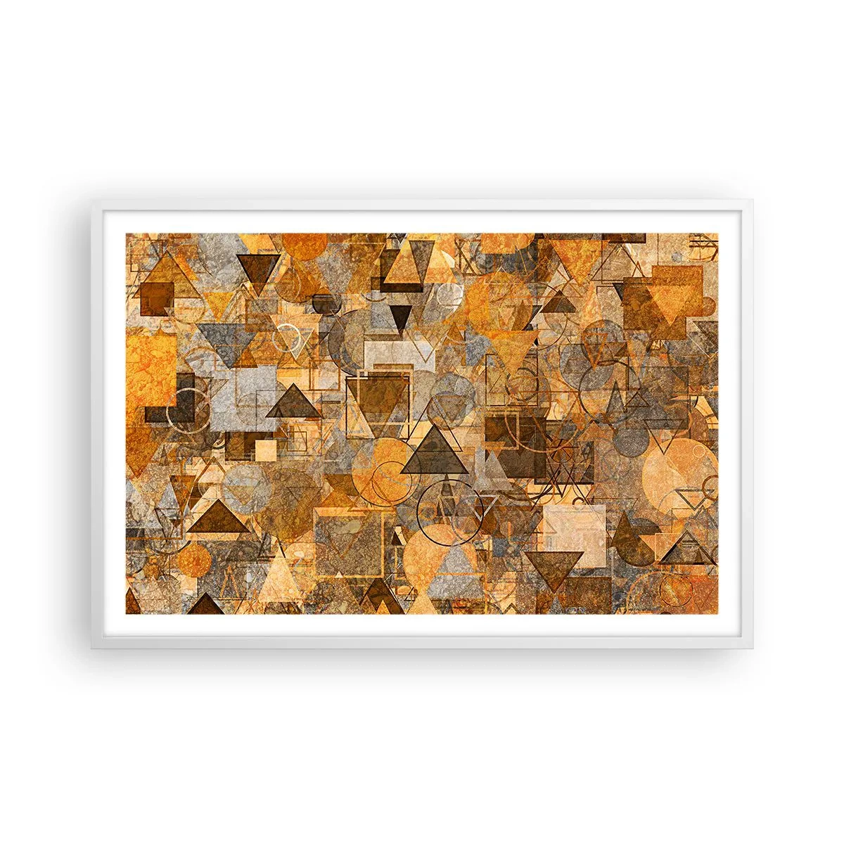 Poster în ramă albă - Lumea băgată în formă - 91x61 cm