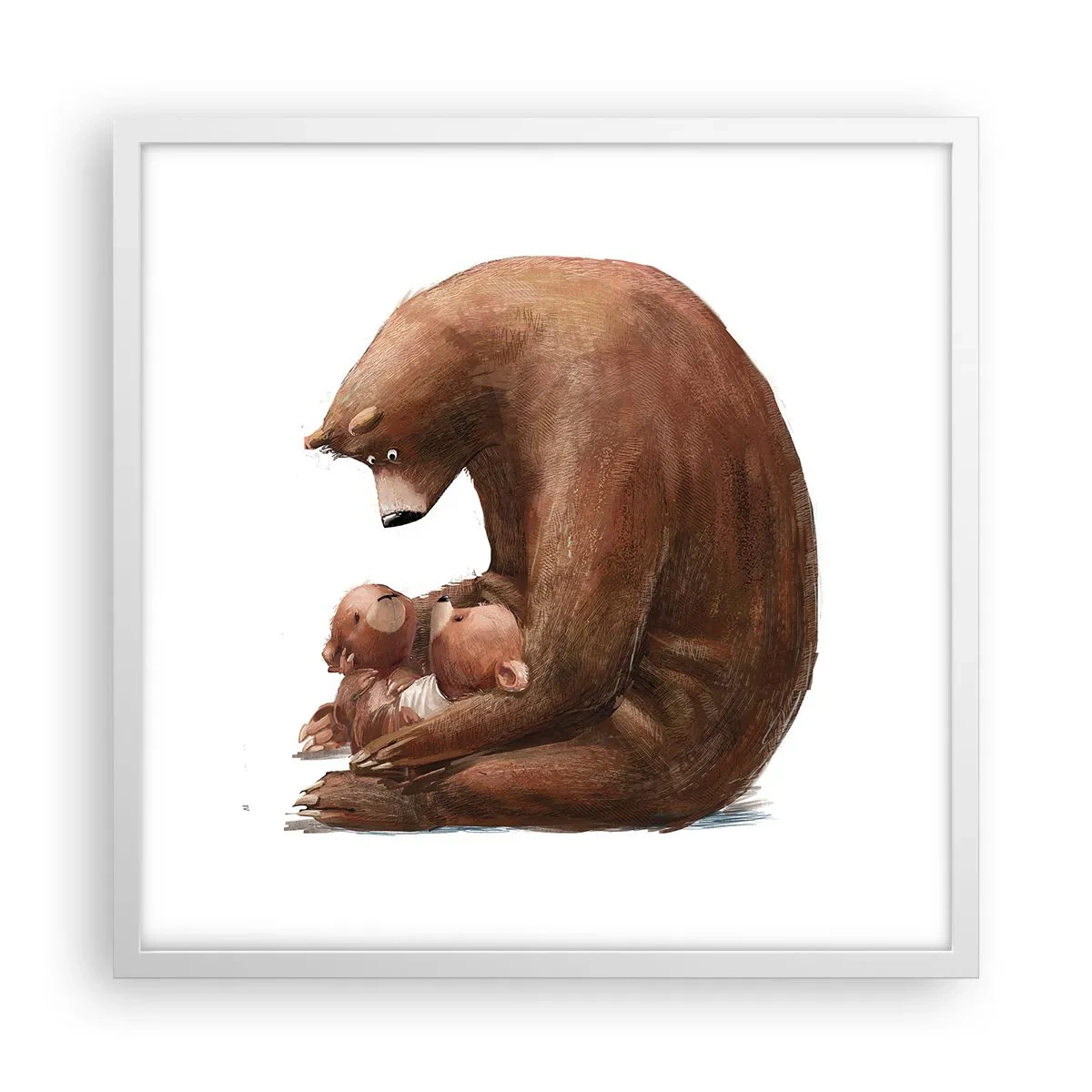 Poster în ramă albă - Vise plăcute, copii - 50x50 cm