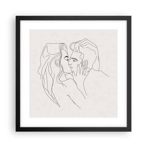 Poster în ramă neagră - Încurcați în sentimente - 40x40 cm