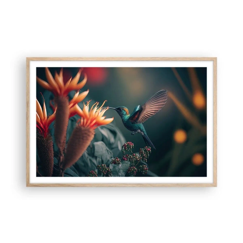 Poster în ramă de stejar deschis - Viață cu adevărat colorată - 91x61 cm