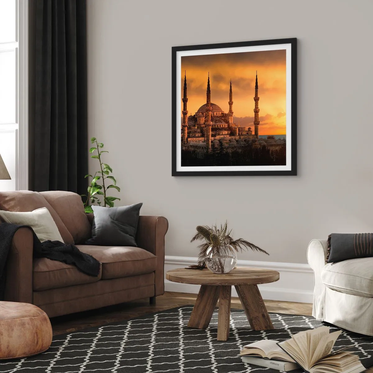 Poster în ramă neagră - Dumnezeu este mare - 40x40 cm