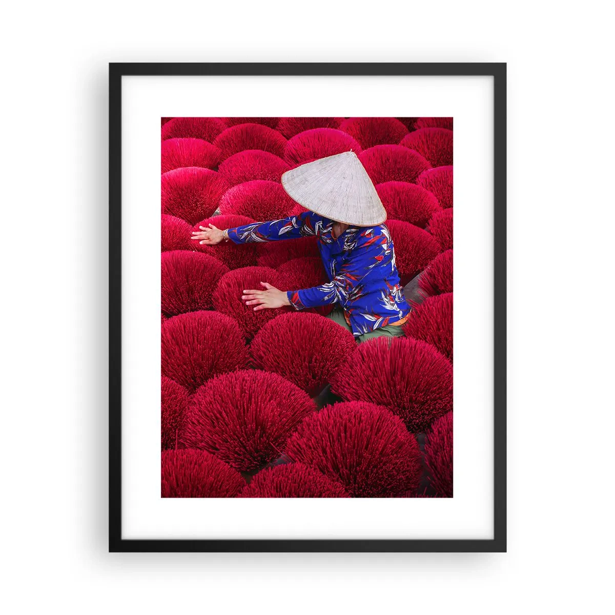 Poster în ramă neagră - Într-un câmp de orez - 40x50 cm