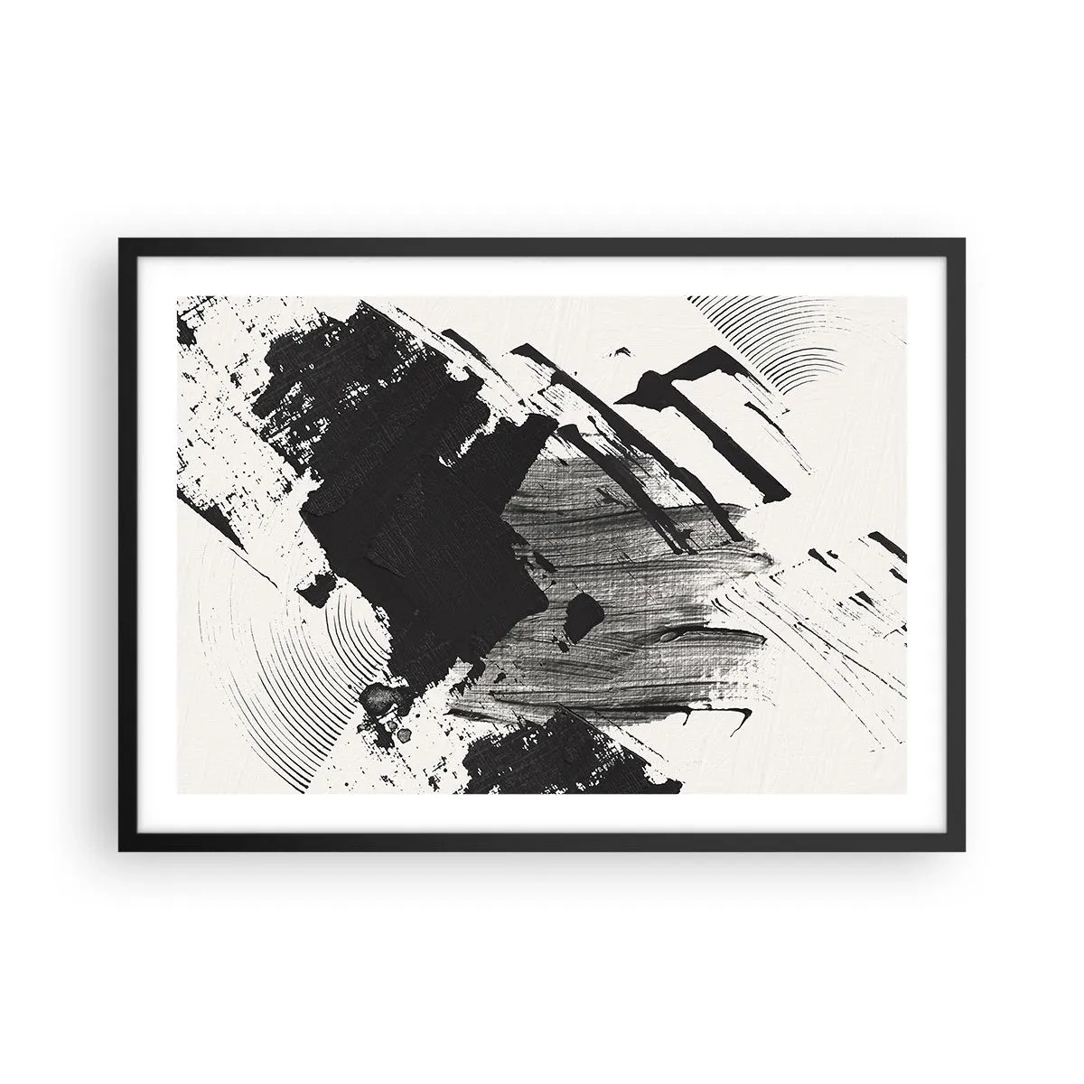 Poster în ramă neagră - Abstracție - expresie de negru - 70x50 cm