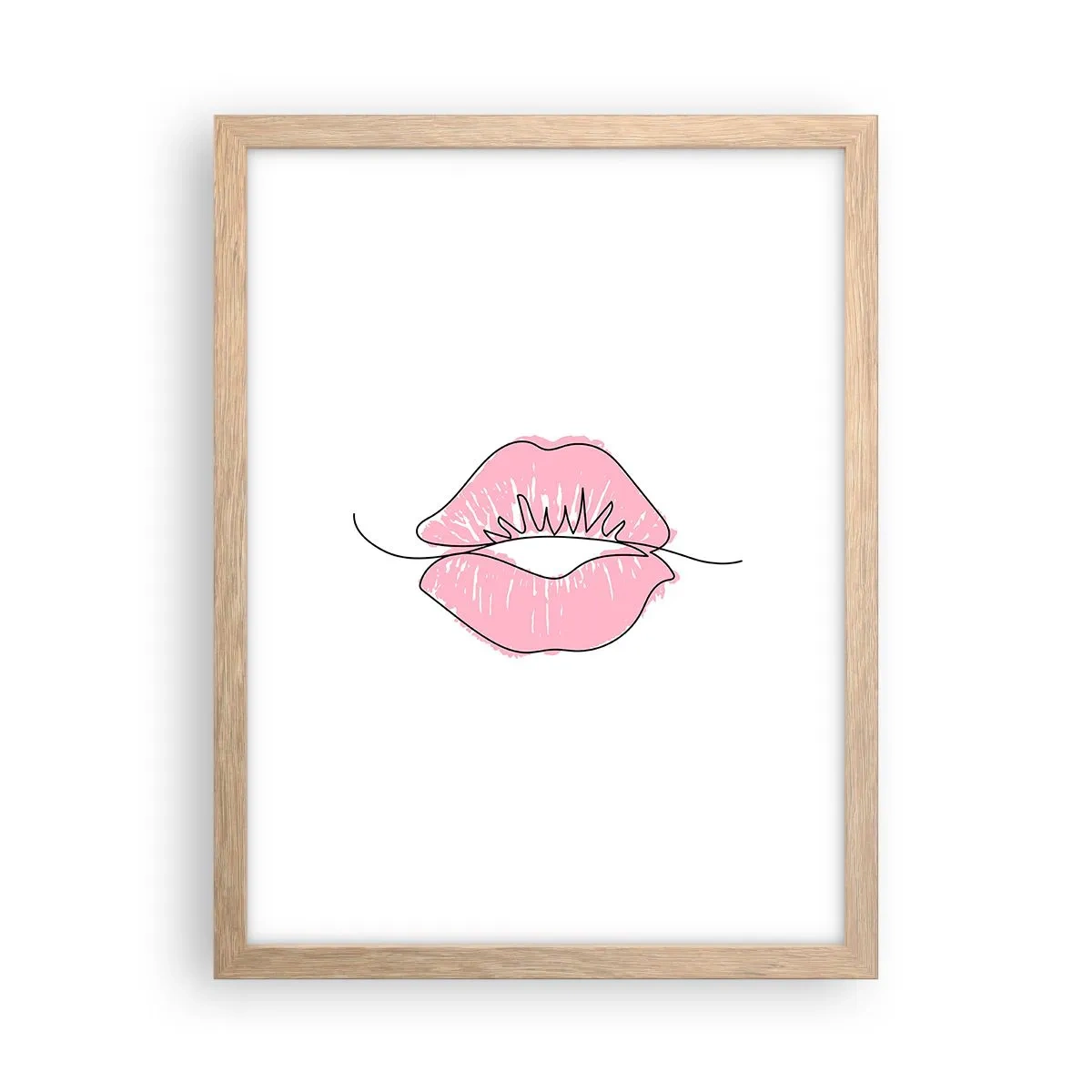 Poster în ramă de stejar deschis - Vrei un sărut? - 30x40 cm