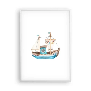Poster în ramă albă - Ahoy aventura! - 70x100 cm