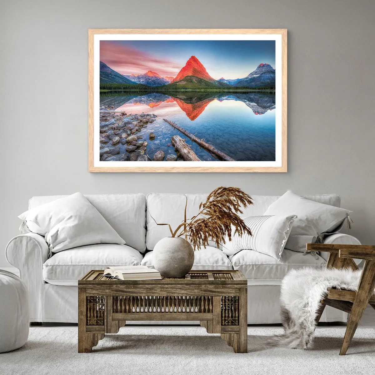 Poster în ramă de stejar deschis - Căldură și frig - 100x70 cm