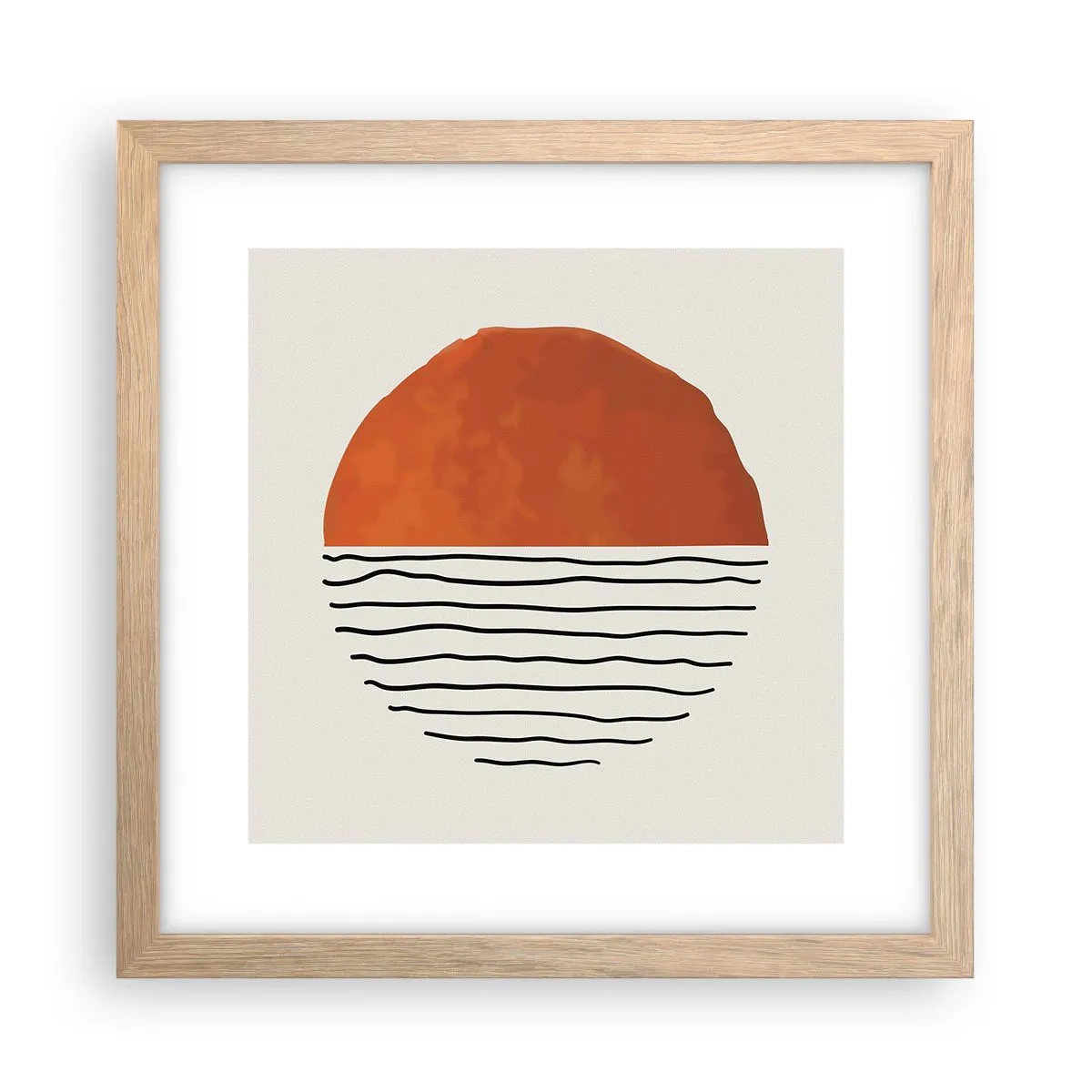 Poster în ramă de stejar deschis - În stil japonez - 30x30 cm