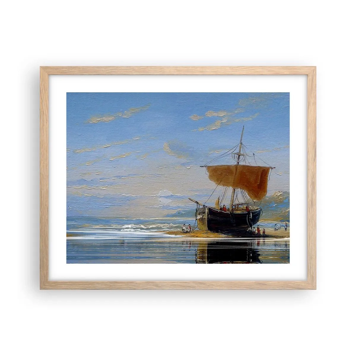 Poster în ramă de stejar deschis - Apă, pământ, aer - 50x40 cm