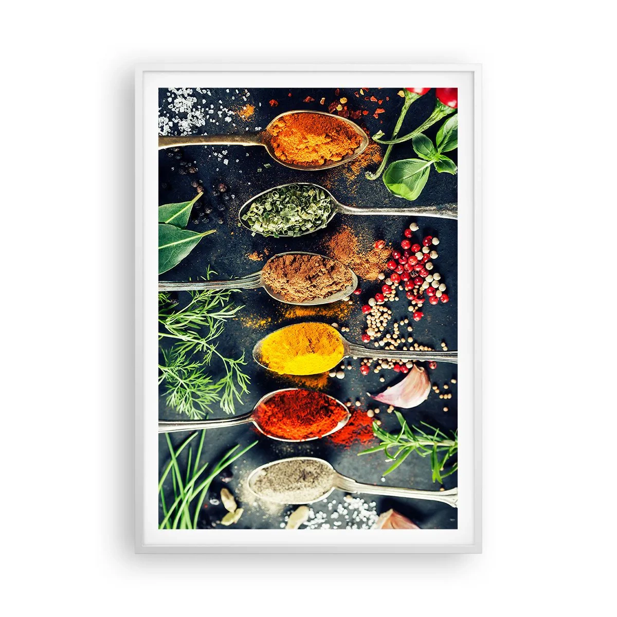 Poster în ramă albă - Magie culinară - 70x100 cm