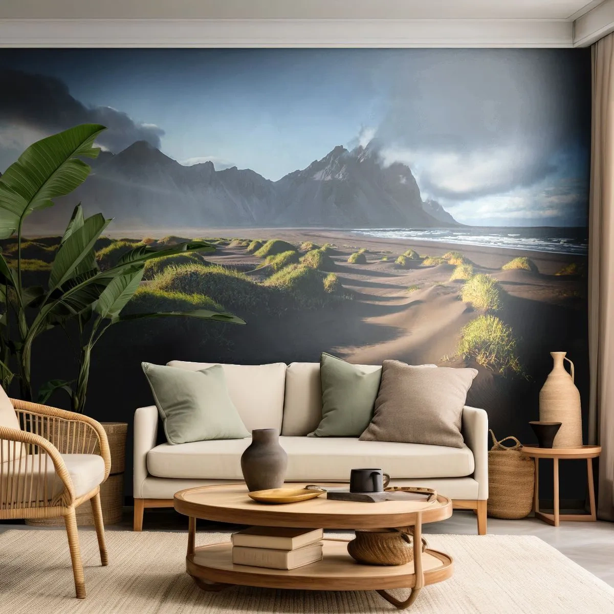 Tapet Premium Canvas - Armonia elementelor - Peisaj, Islanda, Munţi - 150x105 cm