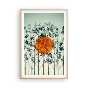 Poster în ramă de stejar deschis - Soarele japonez - 61x91 cm