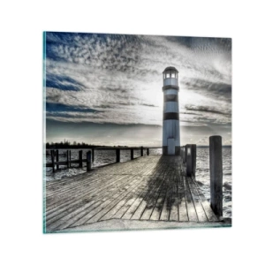 Tablou pe sticlă - Marinari, abia aștept să vă văd - 30x30 cm