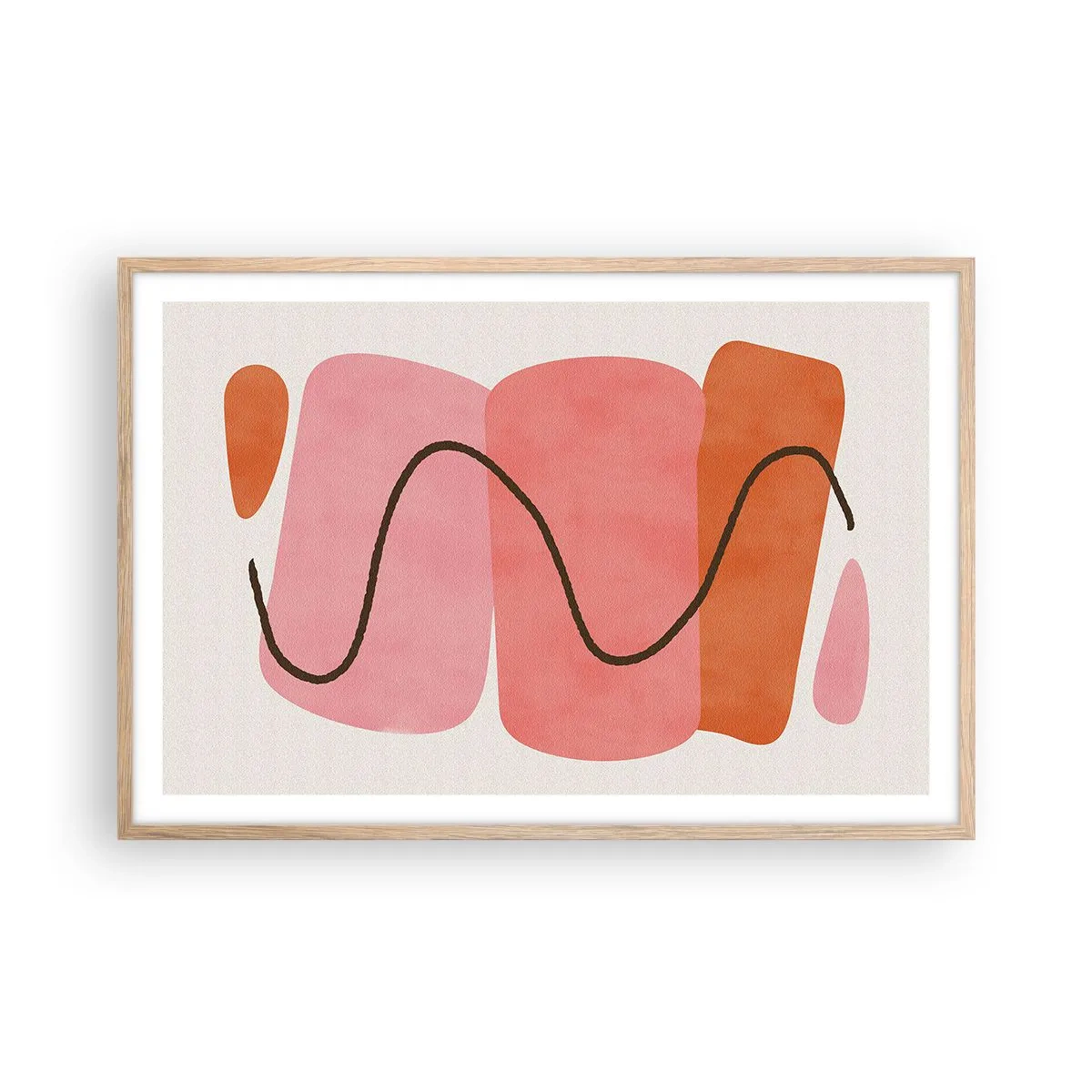 Poster în ramă de stejar deschis - Mișcarea blândă a formelor - 91x61 cm