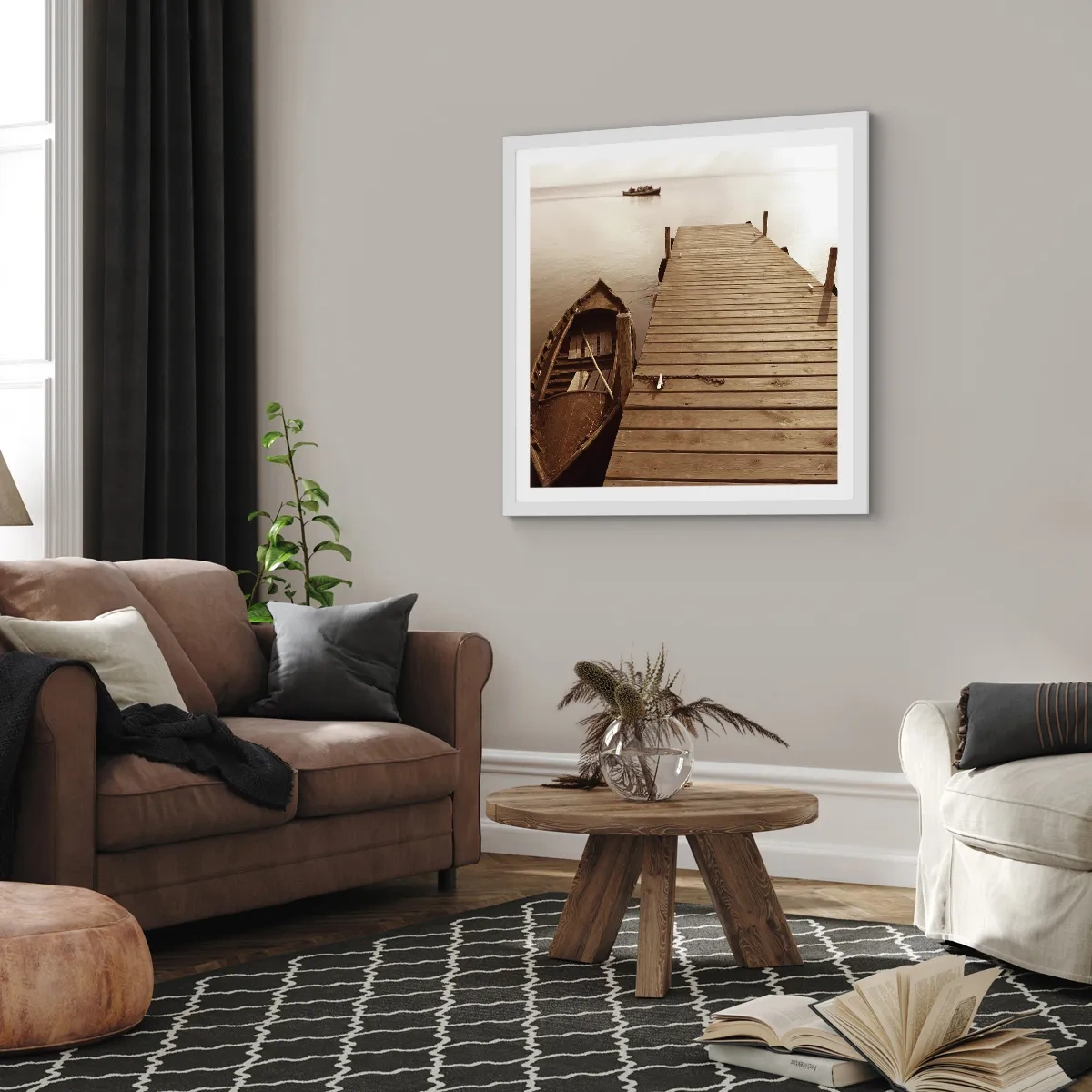 Poster în ramă albă - Marea pace - 30x30 cm