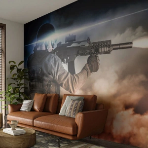 Tapet Premium Sand - Pur și simplu un erou - Militar, Armă, Soldat - 350x256 cm