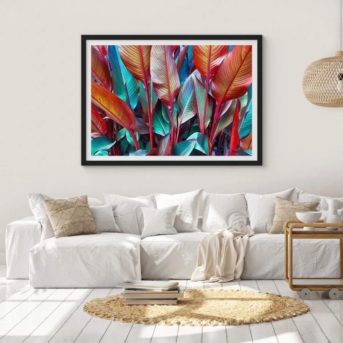 Poster în ramă neagră - Tufiș colorat - 70x50 cm