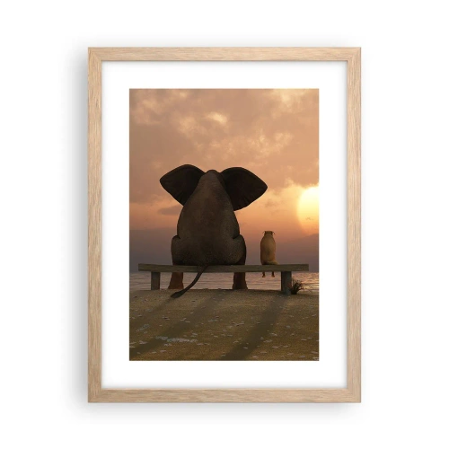 Poster în ramă de stejar deschis - Este bine să tăcem împreună - 30x40 cm
