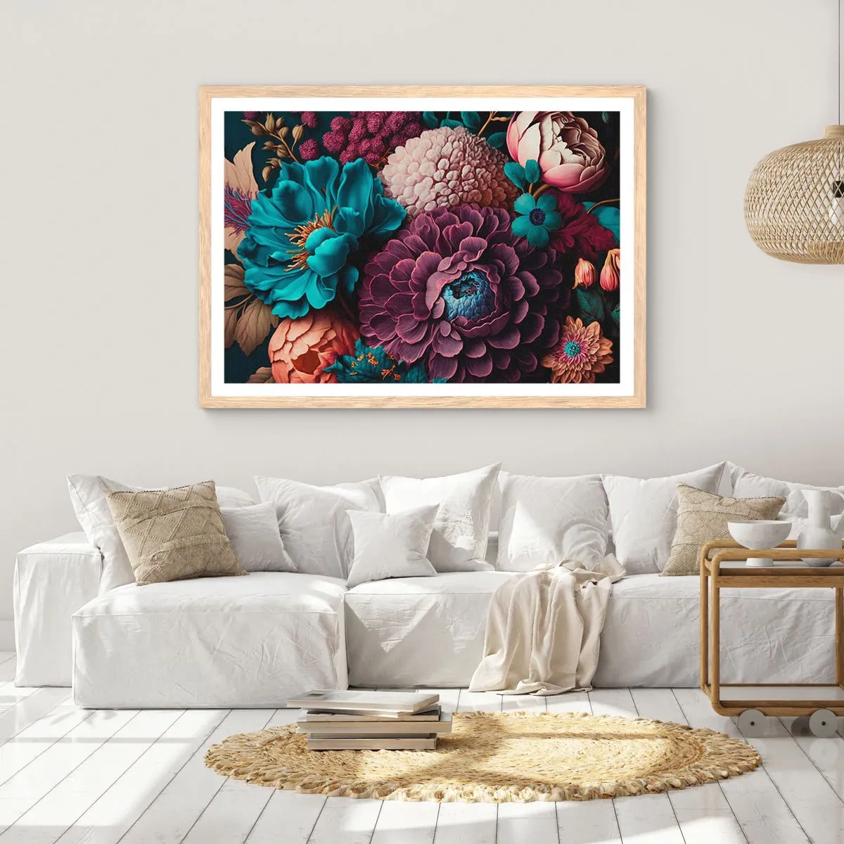 Poster în ramă de stejar deschis - Natura în abundență - 100x70 cm